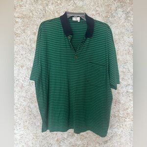 Valentino Uomo Navy and Green Striped Top